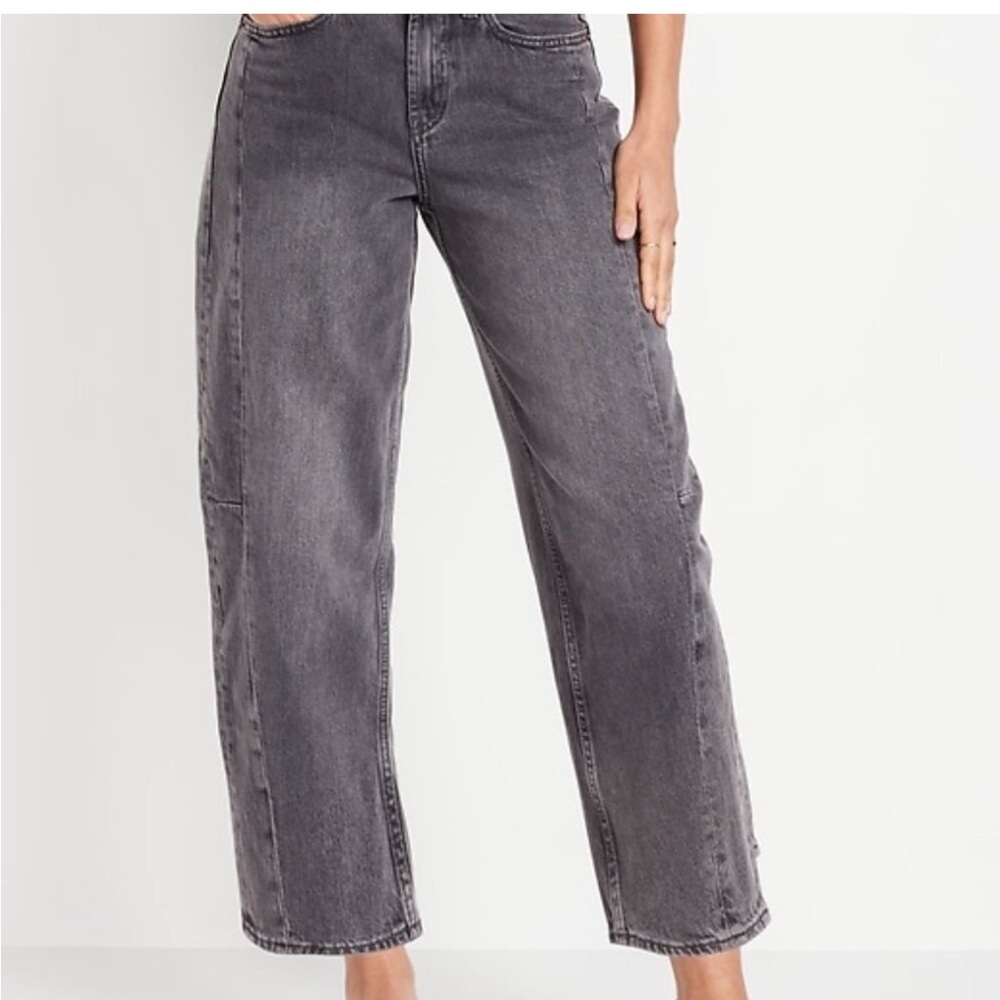 OLDNAVY High-Waisted Barrel
Ankle Jeans Women's Gray/Graphite Size 12 Tall NWT